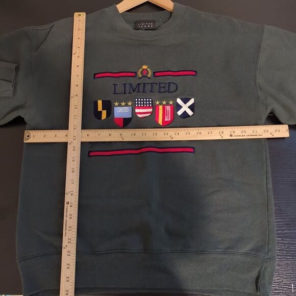 Vintage Limited Jeans Athletic Club Embroidered Green Pullover Sweatshirt Size S - Picture 5 of 5